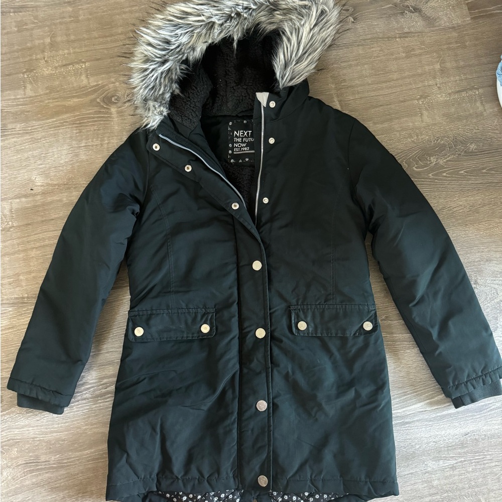 Next Black Fur-Trimmed Women's Parka